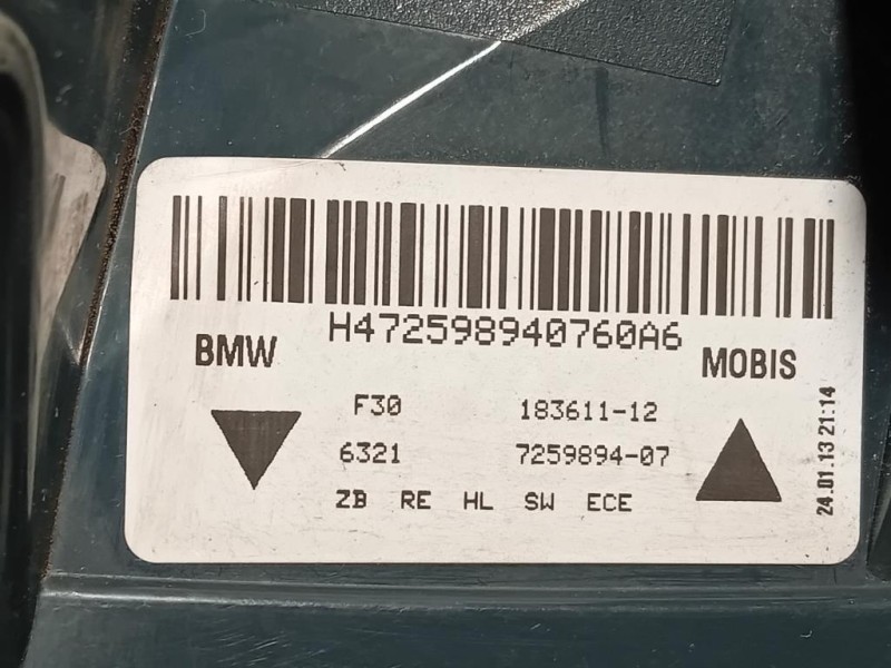 Fanale POST DX 63217259894 Bmw Serie 3 F30 Berlina 2012
