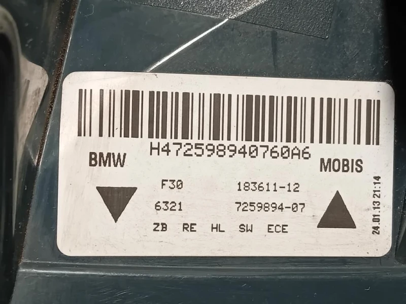Fanale POST DX 63217259894 Bmw Serie 3 F30 Berlina 2012