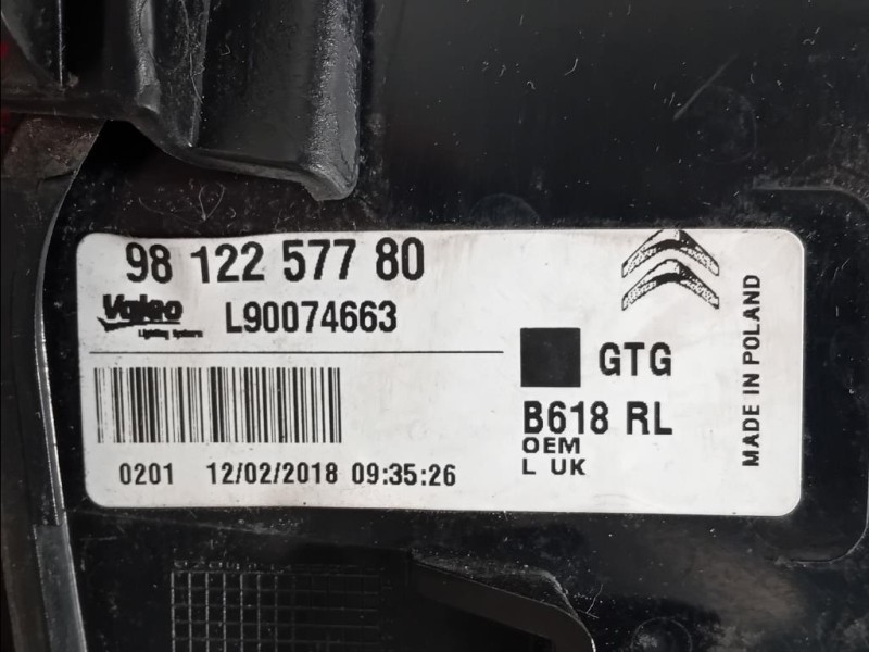Fanale POST SX 9812257780 Citroen C3 III 2016
