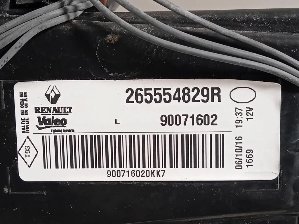 Fanale POST SX 265554829R Renault Mégane IV 2016