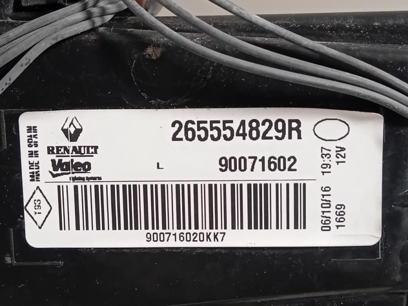 Fanale POST SX 265554829R Renault Mégane IV 2016