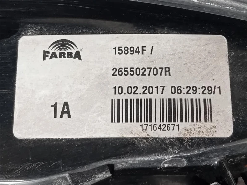 Fanale POST SX 265502707R Smart Forfour 453 2015