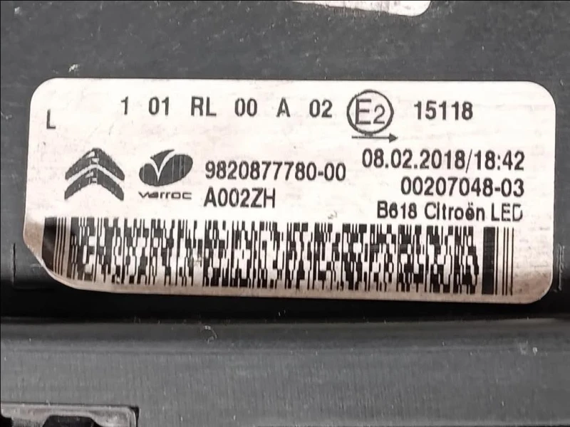 Fanalino LUCE Diurna ANT SX 9820877780 Citroen C3 III 2016