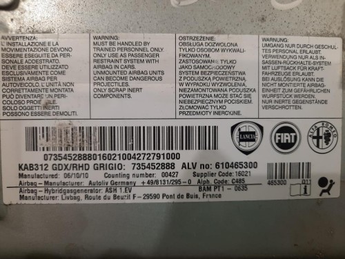 Air-bag Ginocchia DX 735452888 UK Fiat 500 C 2008