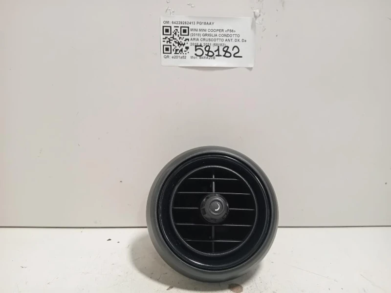 Griglia Condotto ARIA Cruscotto ANT DX 64229262413 Mini MINI Cooper F56 2018