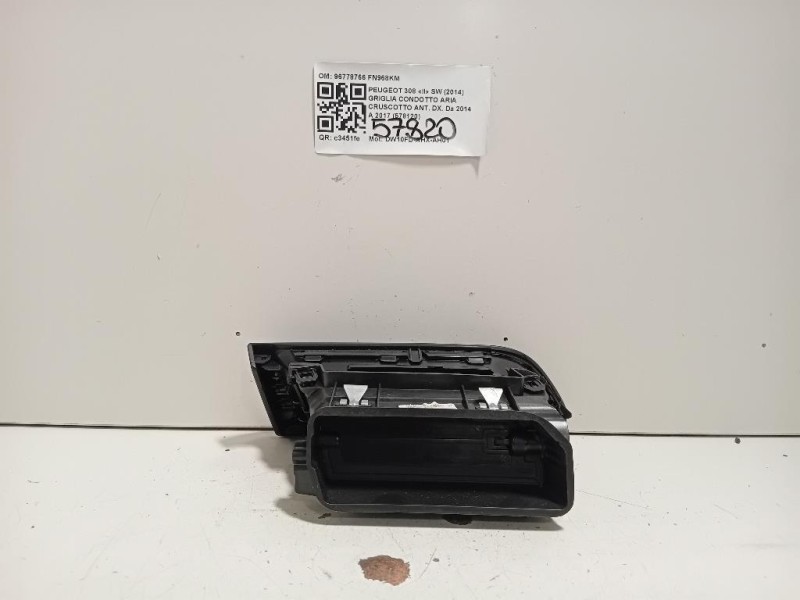 Griglia Condotto ARIA Cruscotto ANT DX 96778766 Peugeot 308 II SW 2014