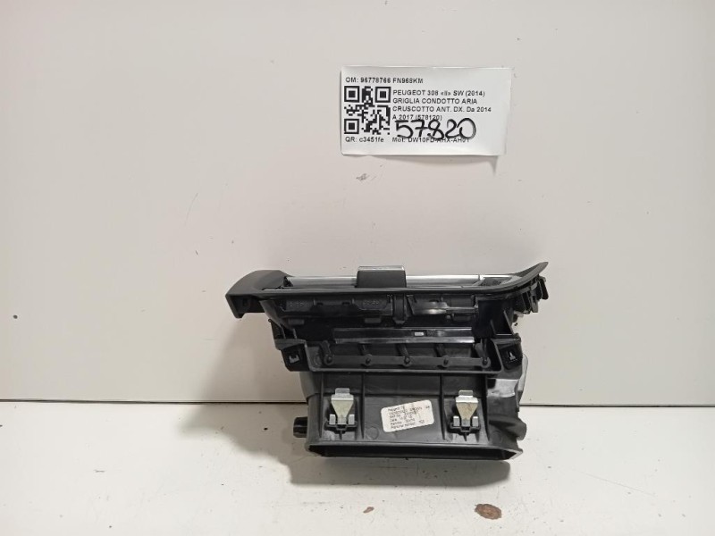 Griglia Condotto ARIA Cruscotto ANT DX 96778766 Peugeot 308 II SW 2014