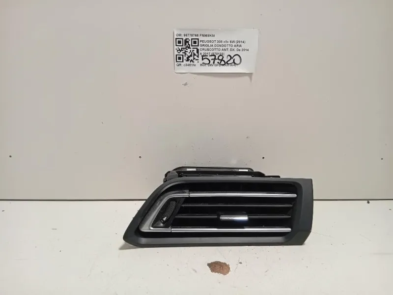 Griglia Condotto ARIA Cruscotto ANT DX 96778766 Peugeot 308 II SW 2014
