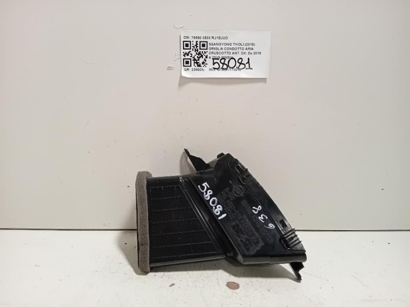 Griglia Condotto ARIA Cruscotto ANT DX 76550-3500 Ssangyong Tivoli 2015