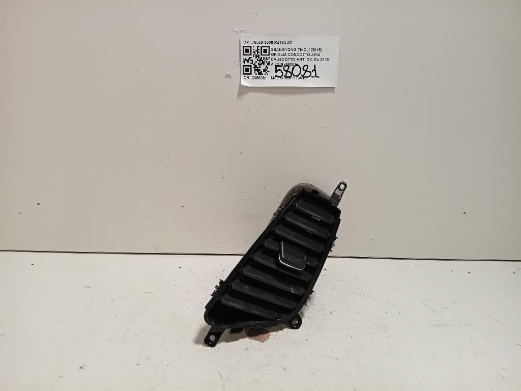 Griglia Condotto ARIA Cruscotto ANT DX 76550-3500 Ssangyong Tivoli 2015