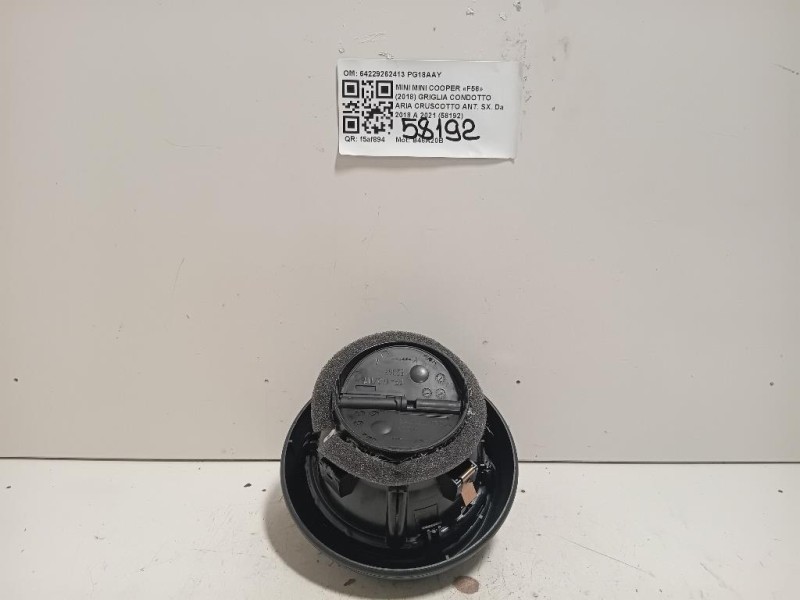 Griglia Condotto ARIA Cruscotto ANT SX 64229262413 Mini MINI Cooper F56 2018