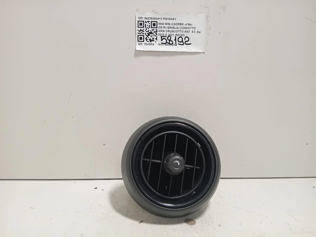 Griglia Condotto ARIA Cruscotto ANT SX 64229262413 Mini MINI Cooper F56 2018