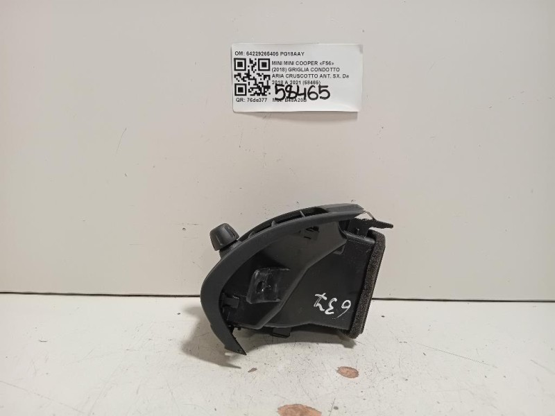 Griglia Condotto ARIA Cruscotto ANT SX 64229265405 Mini MINI Cooper F56 2018