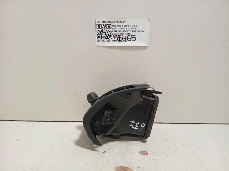 Griglia Condotto ARIA Cruscotto ANT SX 64229265405 Mini MINI Cooper F56 2018