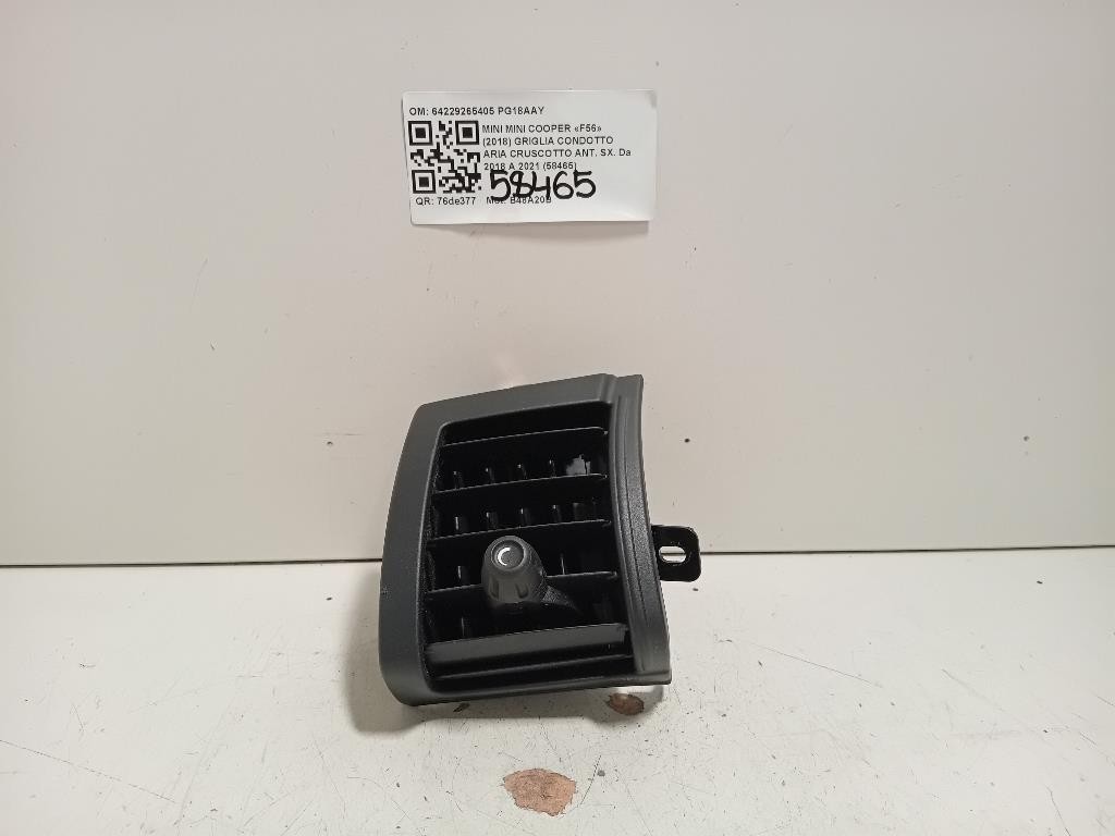 Griglia Condotto ARIA Cruscotto ANT SX 64229265405 Mini MINI Cooper F56 2018