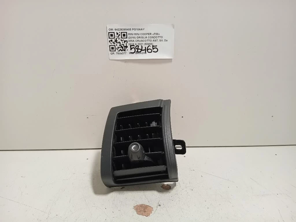 Griglia Condotto ARIA Cruscotto ANT SX 64229265405 Mini MINI Cooper F56 2018
