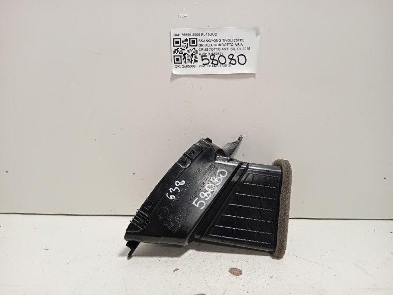 Griglia Condotto ARIA Cruscotto ANT SX 76560-3500 Ssangyong Tivoli 2015