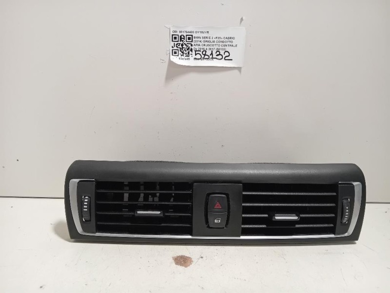 Griglia Condotto ARIA Cruscotto Centrale 931794403 Bmw Serie 2 F23 Cabrio 2014