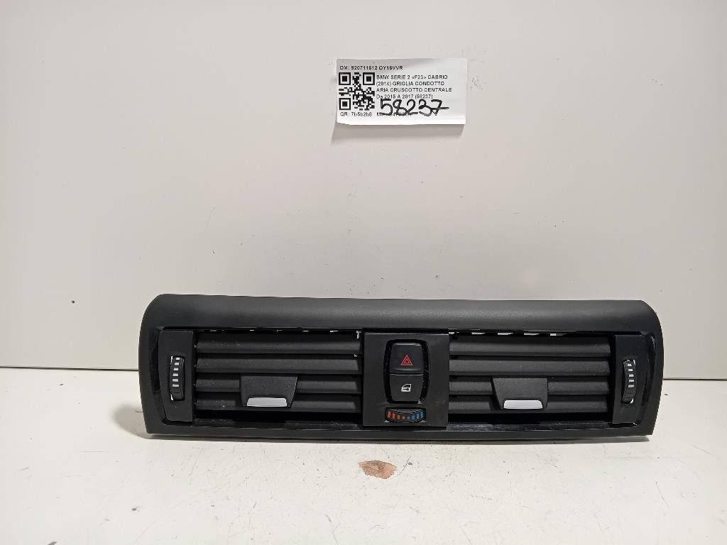 Griglia Condotto ARIA Cruscotto Centrale 920711612 Bmw Serie 2 F23 Cabrio 2014