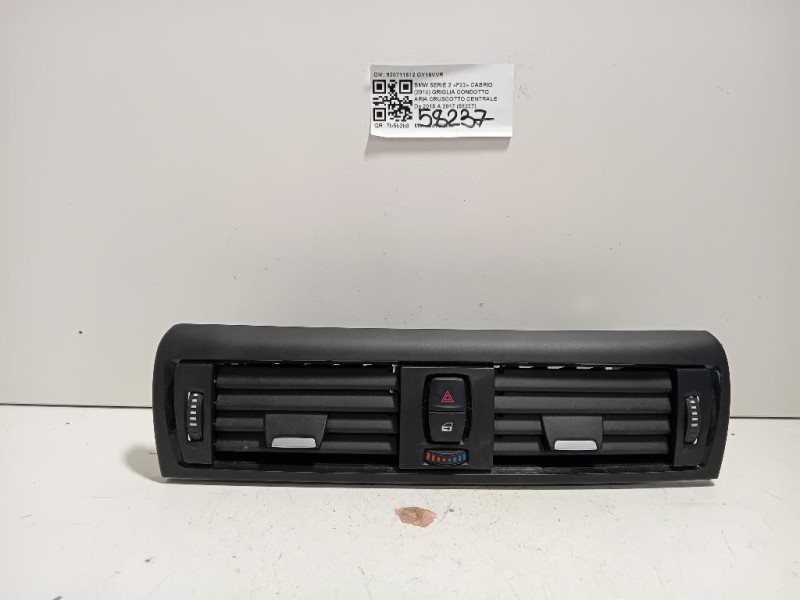 Griglia Condotto ARIA Cruscotto Centrale 920711612 Bmw Serie 2 F23 Cabrio 2014