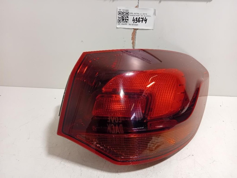 Fanale POST DX 13314051 Opel Astra J 2012