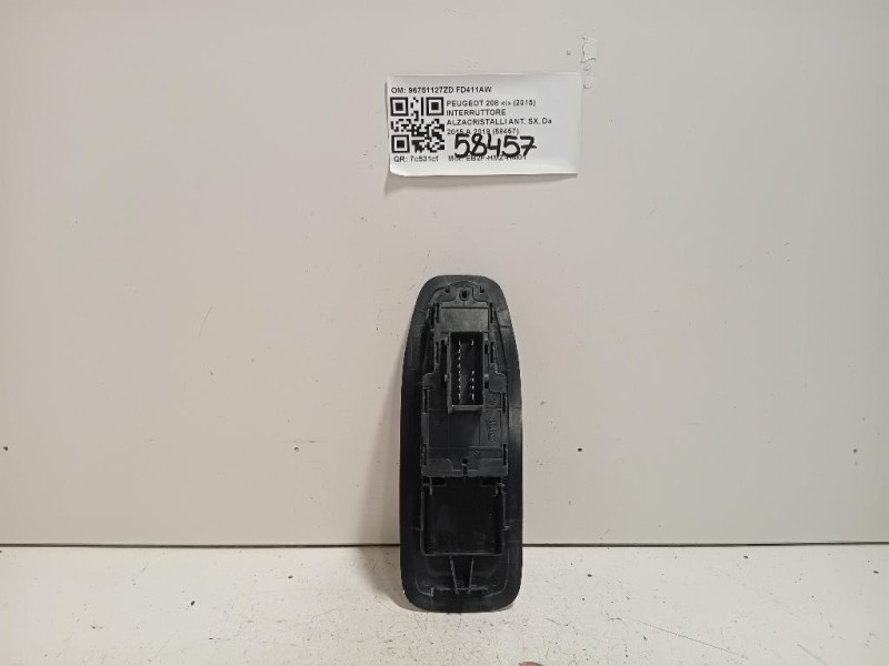 Interruttore Alzacristalli ANT SX 96751127ZD Peugeot 208 I 2015