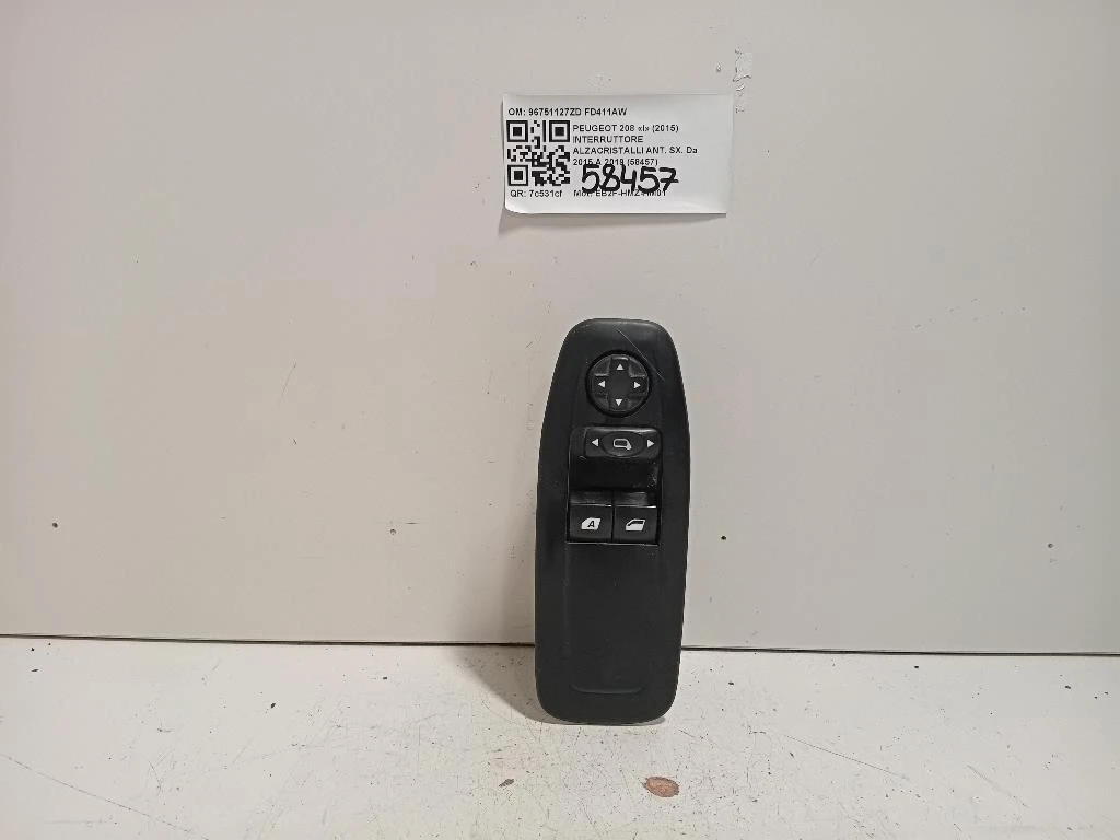 Interruttore Alzacristalli ANT SX 96751127ZD Peugeot 208 I 2015