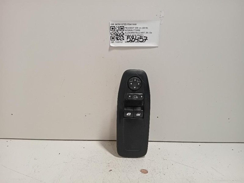 Interruttore Alzacristalli ANT SX 96751127ZD Peugeot 208 I 2015