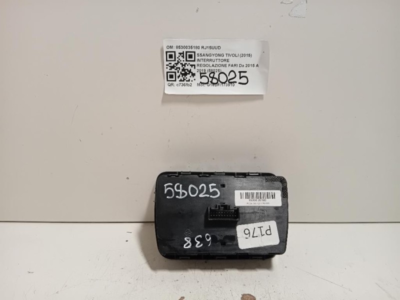 Interruttore Regolazione FARI 8530035180 Ssangyong Tivoli 2015