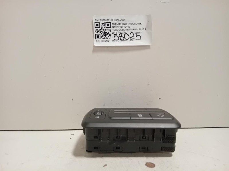 Interruttore Regolazione FARI 8530035180 Ssangyong Tivoli 2015