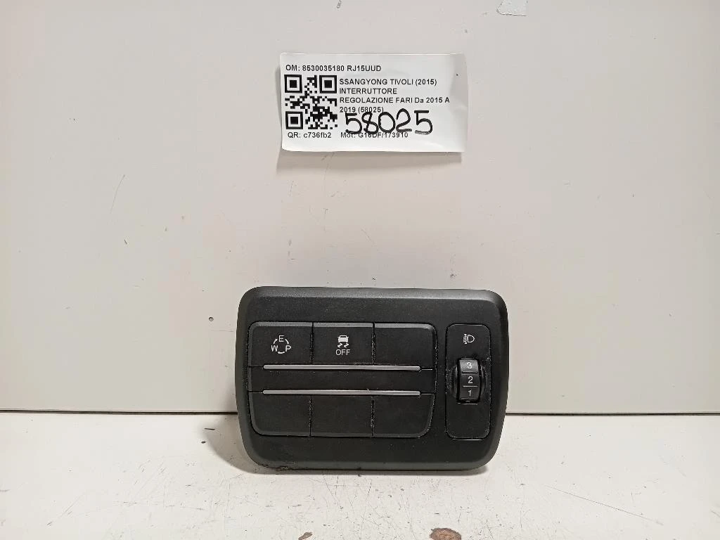Interruttore Regolazione FARI 8530035180 Ssangyong Tivoli 2015