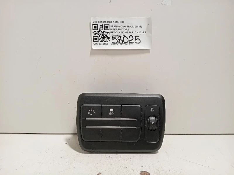 Interruttore Regolazione FARI 8530035180 Ssangyong Tivoli 2015
