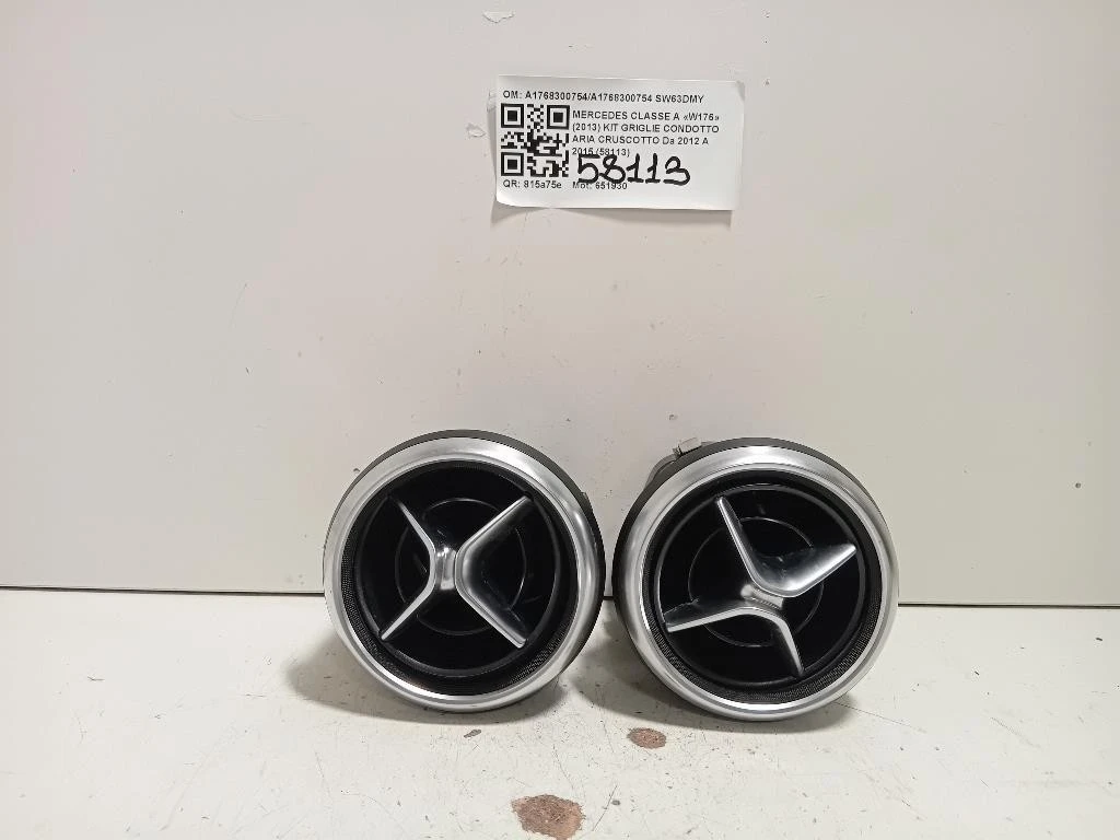 KIT Griglie Condotto ARIA Cruscotto A1768300754A1768300754 Mercedes Classe A W176 2013