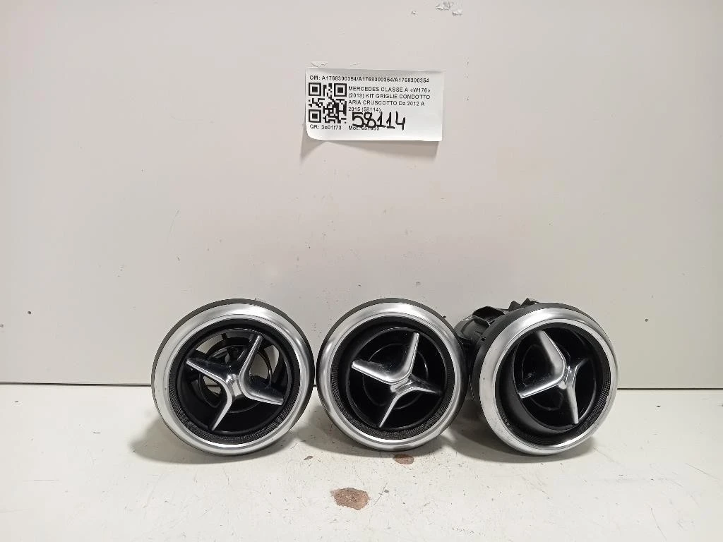 KIT Griglie Condotto ARIA Cruscotto A1768300354A1768300354A1768300354 Mercedes Classe A W176 2013