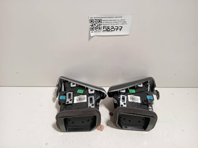KIT Griglie Condotto ARIA Cruscotto 68761HV50A68760H50A Nissan Qashqai II 2017