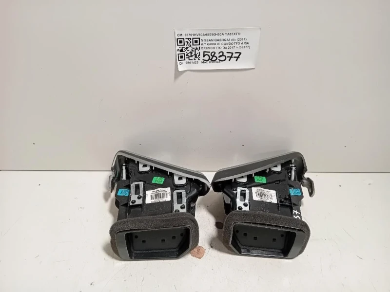 KIT Griglie Condotto ARIA Cruscotto 68761HV50A68760H50A Nissan Qashqai II 2017
