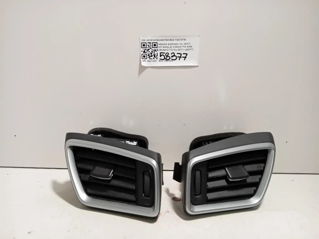 KIT Griglie Condotto ARIA Cruscotto 68761HV50A68760H50A Nissan Qashqai II 2017