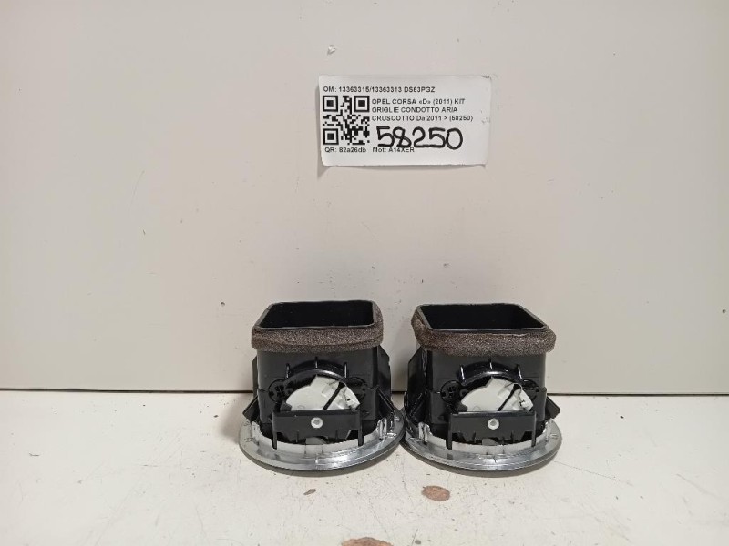 KIT Griglie Condotto ARIA Cruscotto 1336331513363313 Opel Corsa D 2011