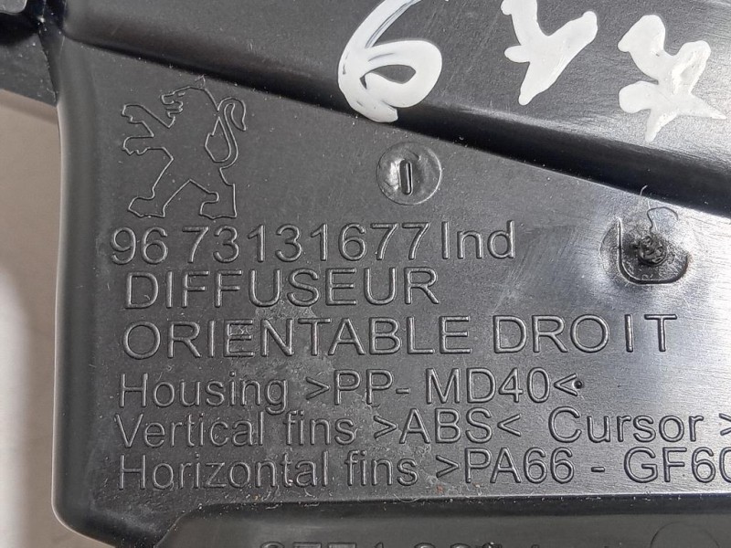 KIT Griglie Condotto ARIA Cruscotto 96331317779673131677 Peugeot 2008 I 2016