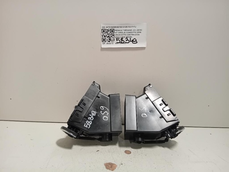 KIT Griglie Condotto ARIA Cruscotto Centrale 687515655R687501810R Renault Mégane IV 2016