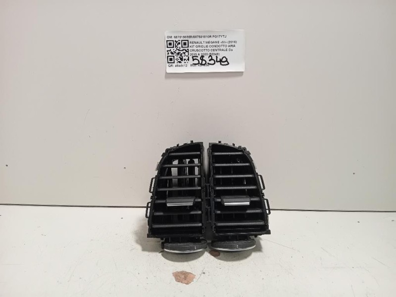 KIT Griglie Condotto ARIA Cruscotto Centrale 687515655R687501810R Renault Mégane IV 2016