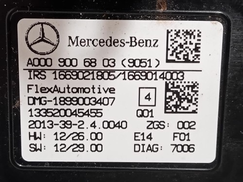 LUCE DI Cortesia Abitacolo A0009006803 Mercedes Classe A W176 2013