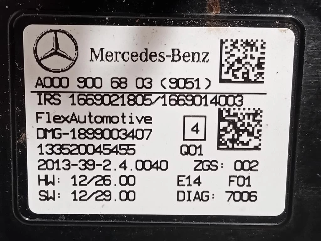LUCE DI Cortesia Abitacolo A0009006803 Mercedes Classe A W176 2013