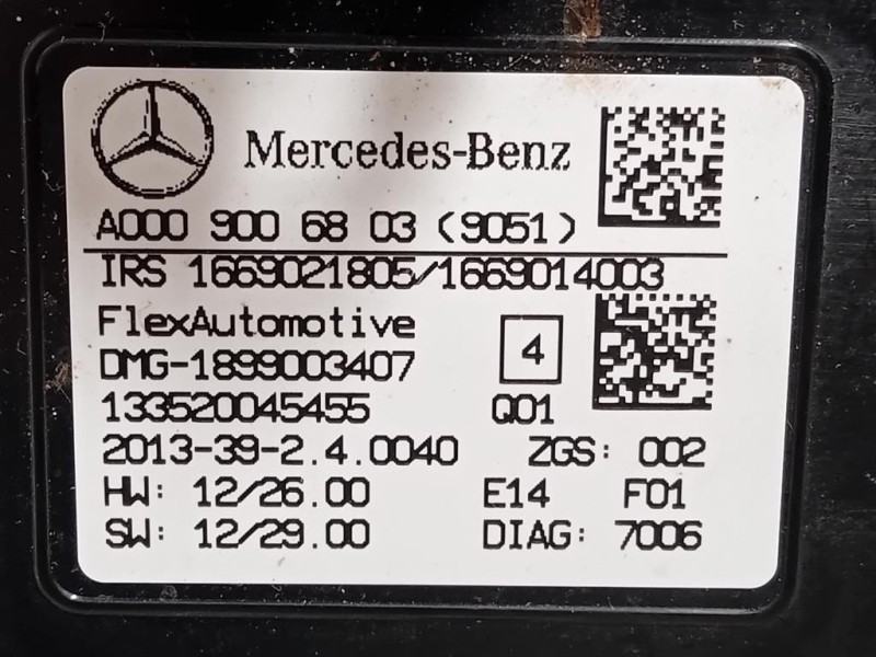 LUCE DI Cortesia Abitacolo A0009006803 Mercedes Classe A W176 2013