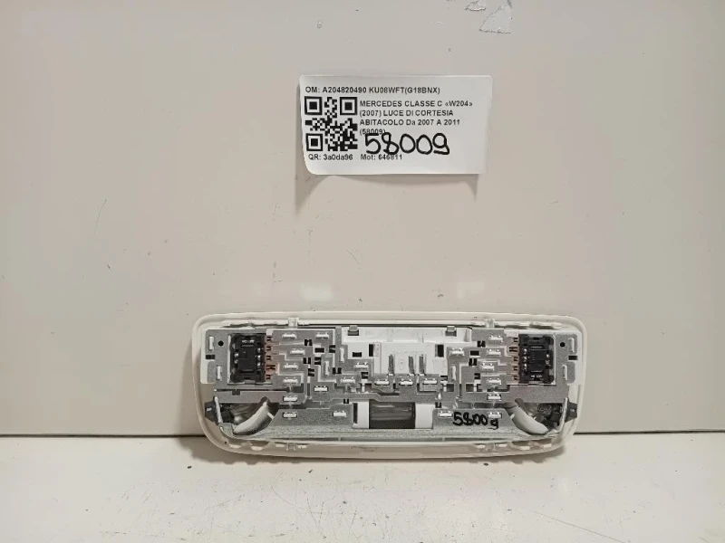 LUCE DI Cortesia Abitacolo A204820490 Mercedes Classe C W204 2007