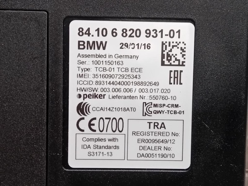 Modulo Bluetooth 84106820931 Bmw Serie 2 F23 Cabrio 2014