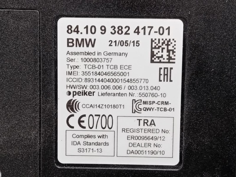 Modulo Bluetooth 935114002 Bmw Serie 3 F30 Berlina 2012