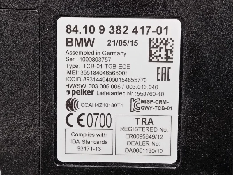 Modulo Bluetooth 935114002 Bmw Serie 3 F30 Berlina 2012