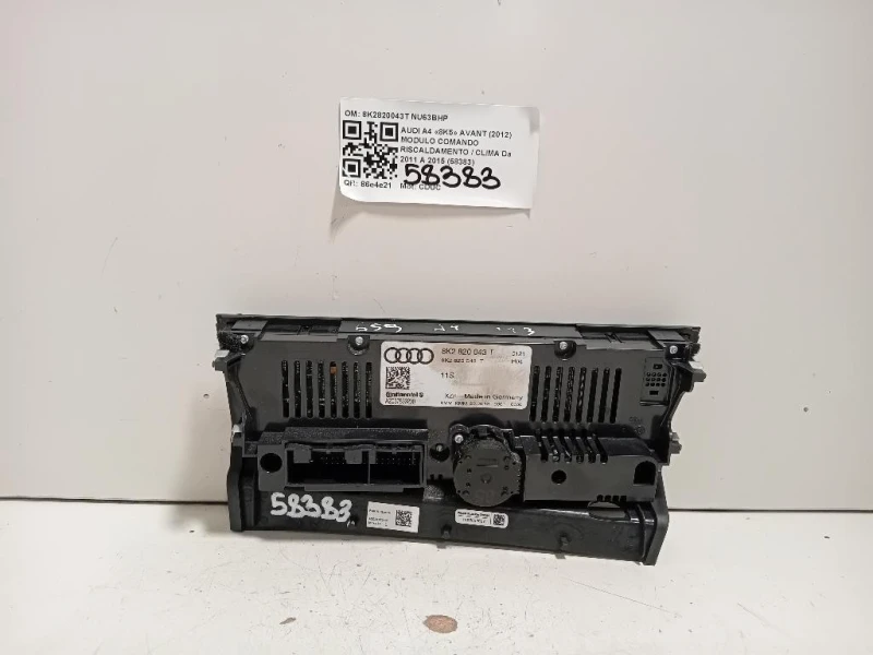 Modulo Comando Riscaldamento Clima 8K2820043T Audi A4 8K5 Avant 2012