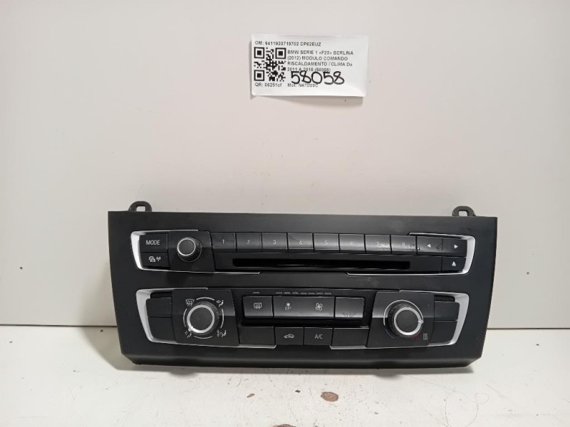 Modulo Comando Riscaldamento Clima 6411920719702 Bmw Serie 1 F20 Berlina 2012